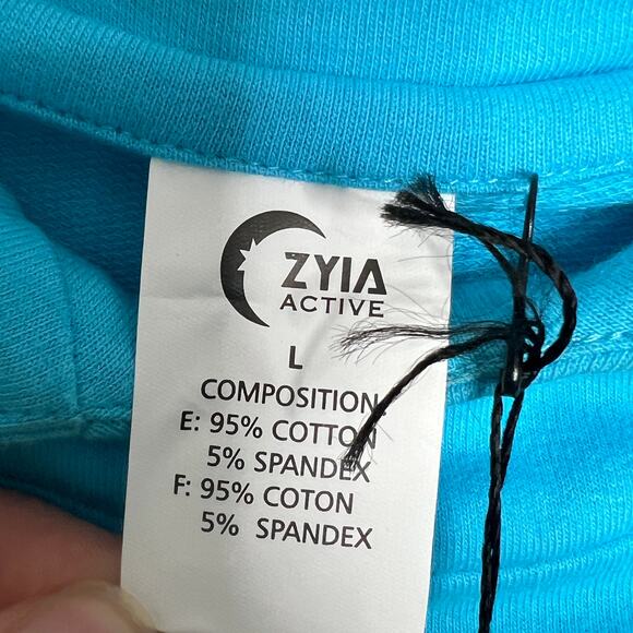 Zyia Cropped Hoodie Sweatshirt Blue Size Large - Picture 4 of 8